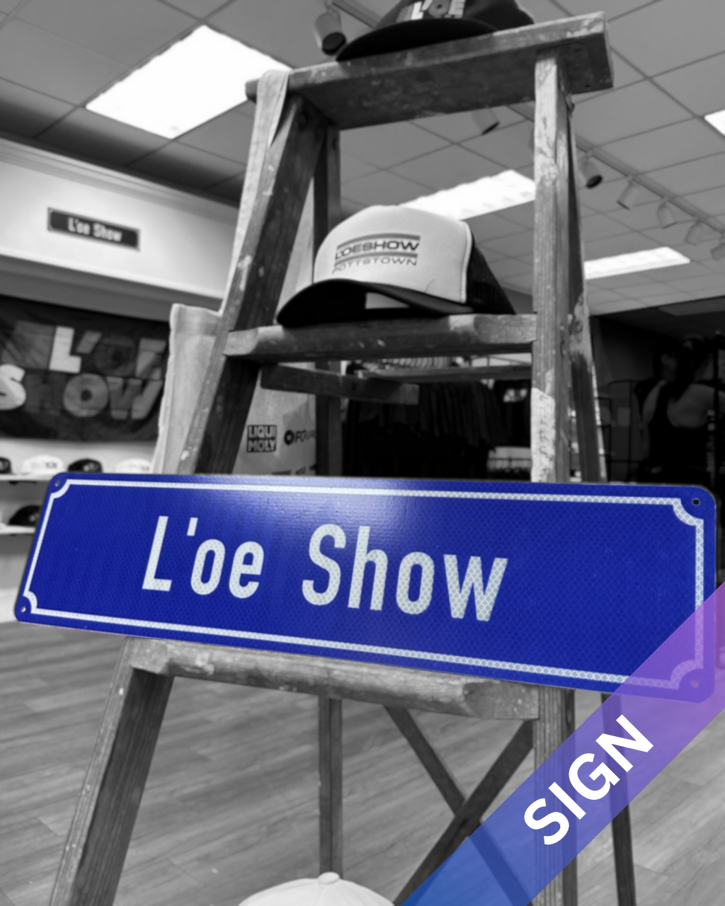 German Spec L'oe Show Street Sign (24"x6")