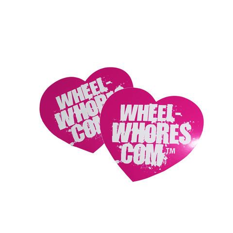 Wheel Whores Small Pink Heart Sticker Pack